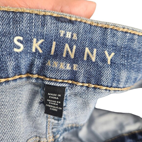 White House Black Market Jeans The Skinny Ankle Stretch Mid Rise Blue‎ Size 6L - Picture 11 of 13